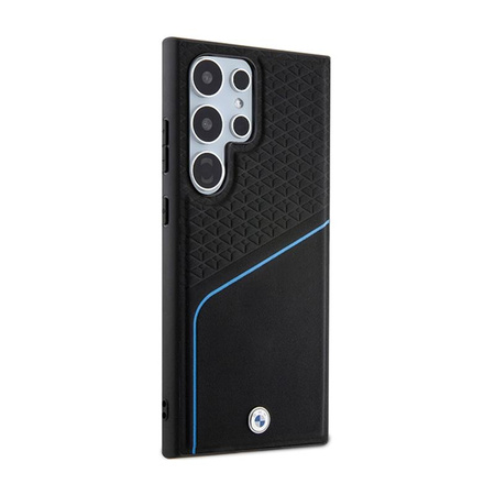 BMW Signature Leather Textured & Line MagSafe - Étui Samsung Galaxy S24 Ultra (noir)