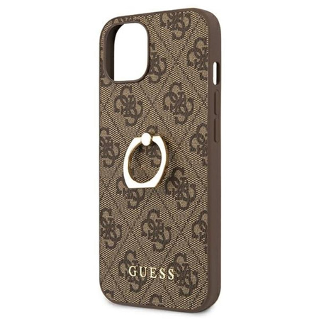 Pouzdro Guess 4G Ring Case - pouzdro pro iPhone 13 (hnědé)