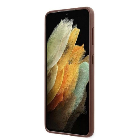 Guess 4G Metal Logo - Etui Samsung Galaxy S21 (brązowy)