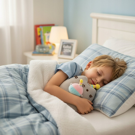 Pusheen - Mascotte en peluche avec chapeau d'anniversaire et gâteau 24 cm