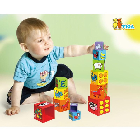 Viga Toys - Cube à empiler en bois