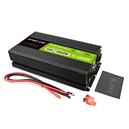 Green Cell - PowerInverter mit LCD-Display 24V auf 230V 3000W/6000W Reiner Sinus Spannungswandler