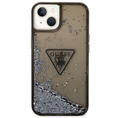 Guess Liquid Glitter Triangle Logo Case - Etui iPhone 14 (czarny)