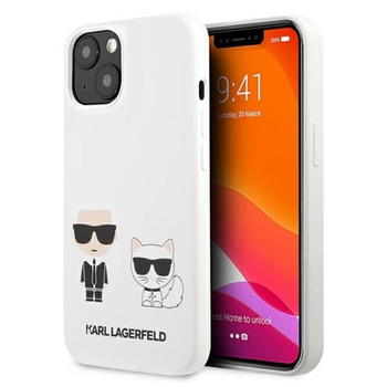 Karl Lagerfeld Silikonové pouzdro Karl & Choupette - iPhone 13 (bílé)