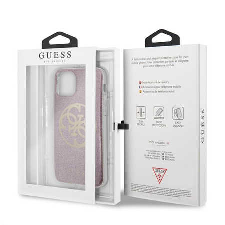 Guess Circle Glitter 4G - iPhone 11 Pro Tasche (rosa)