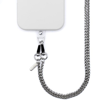 Phone Crossbody Silver Link – srebrny łańcuszek na ramię do telefonu z obrotowymi karabińczykami