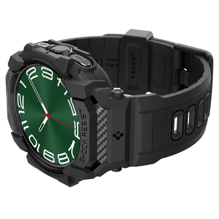 Spigen Rugged Armor Pro - Pasek + etui do Samsung Galaxy Watch Ultra 47 mm (2025/2024) (Matte Black)