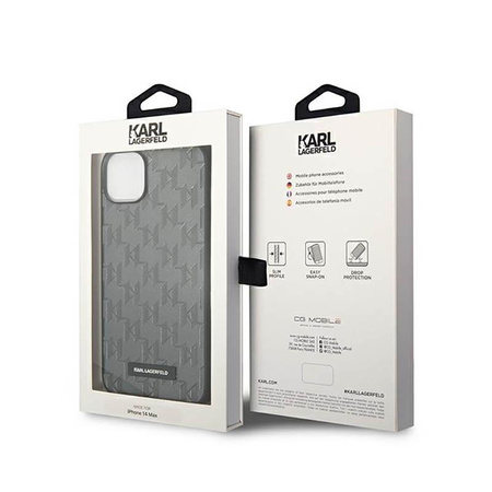 Karl Lagerfeld Saffiano Mono Metal Logo - iPhone 14 Case (grey)