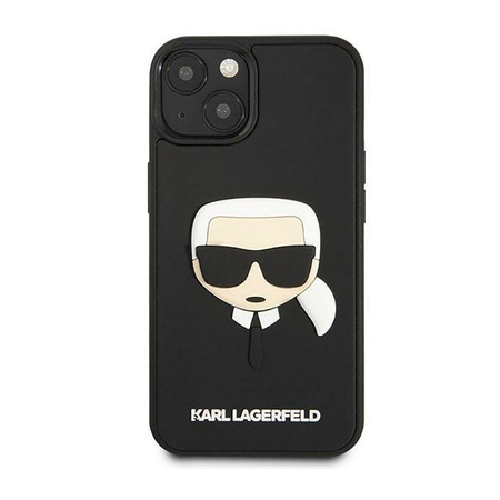 Karl Lagerfeld 3D gumové pouzdro Karl`s Head - iPhone 14 Plus (černé)