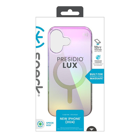 Speck Presidio2 Lux MagSafe - pouzdro pro iPhone 16 (úžasně fialové / čiré)