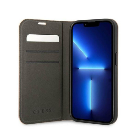 Guess 4G fém kamera körvonalú könyvtípusú tok - iPhone 14 Pro Max tok (rózsaszín)