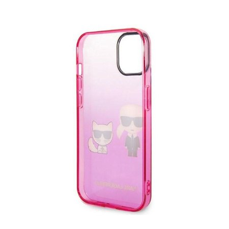Karl Lagerfeld Gradient Ikonik Karl & Choupette - Coque iPhone 14 (rose)
