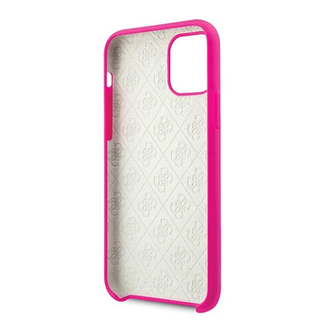 Guess Slilicon 4G Tone on Tone Logo - iPhone 11 Pro Case (Fuchsia)