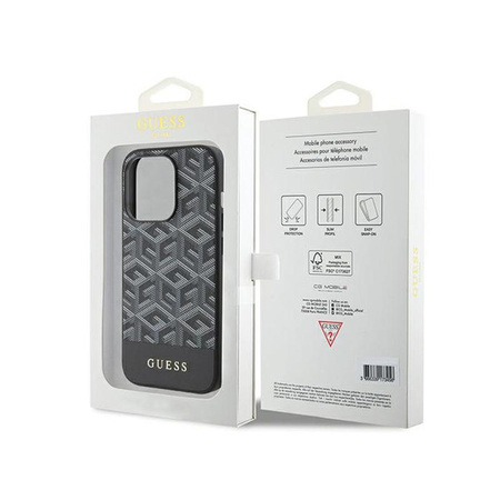 Guess GCube Stripes MagSafe - iPhone 15 Pro tok (fekete)