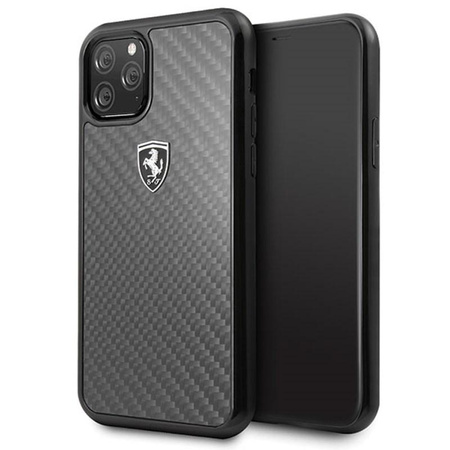 Ferrari Real Carbon Heritage - iPhone 11 Pro tok (fekete)