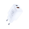 3mk Hyper Charger - Ładowarka sieciowa USB-A QC 3.0 + USB-C PD 20W (Biały)