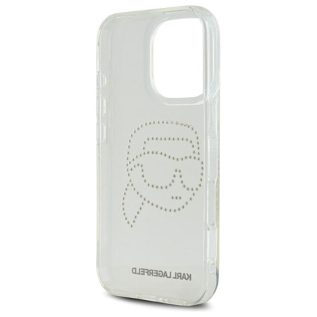 Karl Lagerfeld IML Rhinestones Karl Head - Hülle für iPhone 16 Pro Max (Transparent)