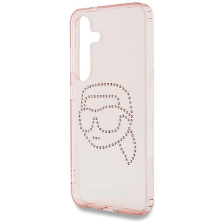 Karl Lagerfeld Rhinestones Karl Head Logo - Pouzdro pro Samsung Galaxy S25 (Růžové)