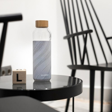 Quokka Flow - Glass water bottle 660 ml (White Stone)