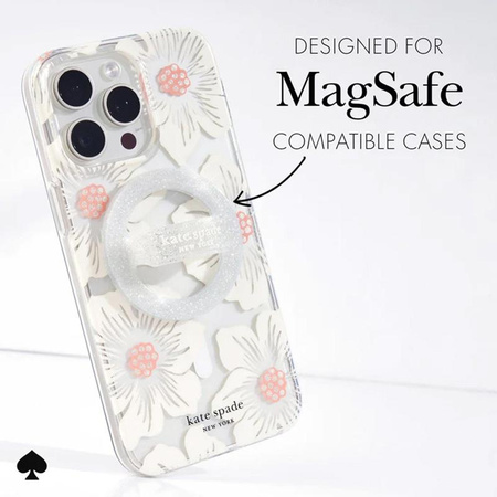 Kate Spade New York Magnetic Loop Grip - MagSafe finger holder (The Sparkle Silver)