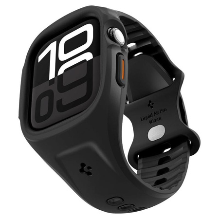 Spigen Liquid Air Pro - Bracelet avec étui pour Apple Watch 10 46 mm (Noir mat)