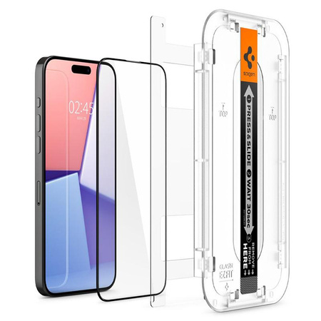 Spigen GLAS.TR EZ FIT FC - Szkło hartowane do iPhone 15 Pro Max (Czarna ramka)