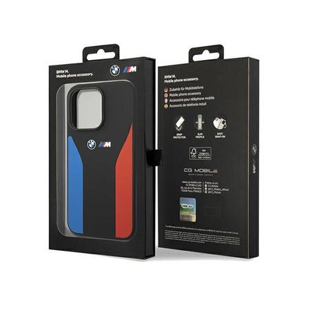 BMW Silicone Blue&Red Stripes M Collection - iPhone 15 Pro Max Case (black)