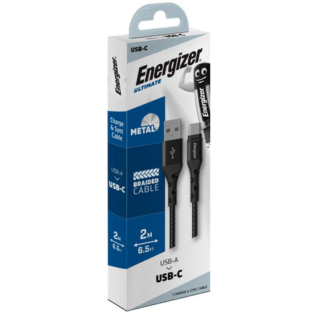 Energizer Ultimate - USB-A to USB-C connection cable 2m (Black)