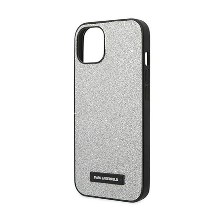 Karl Lagerfeld Glitter Plaque Logo - iPhone 14 Hülle (silber)