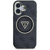 Guess IML Metal Glitter 4G Circle Triangle MagSafe - Pouzdro pro iPhone 16 (černá)