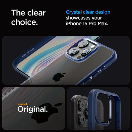 Spigen Ultra Hybrid - Hülle für iPhone 15 Pro Max (Marineblau)