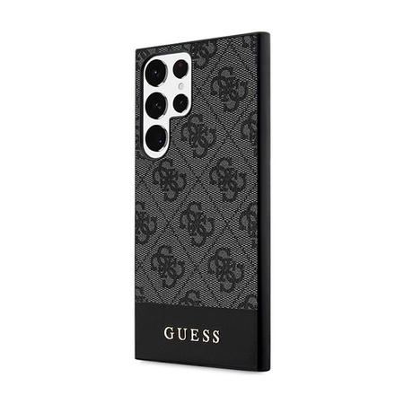 Guess 4G Bottom Stripe Metal Logo Collection - pouzdro pro Samsung Galaxy S24 Ultra (černé)