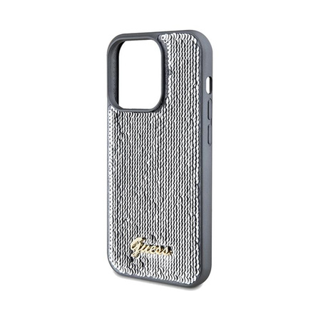 Guess Sequin Script Metal - iPhone 14 Pro Max tok (ezüst)
