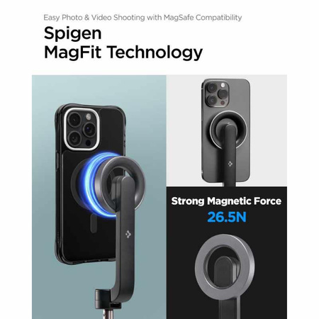 Spigen S570W MagSafe Bluetooth Selfie Stick Tripod - stojan na chytrý telefon / držák selfie tyče (černý)