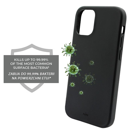 PURO ICON Cover - Pouzdro iPhone 12 / iPhone 12 Pro s antibakteriální ochranou (černé)
