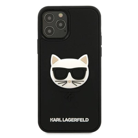 Karl Lagerfeld Choupette Head 3D Rubber - Coque iPhone 12 / iPhone 12 Pro (noir)