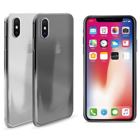 PURO 0.3 Nude - Coque iPhone Xs / X (Noir Transparent)