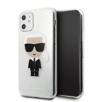 Karl Lagerfeld Iconic Karl - Coque iPhone 11 (Silver Glitter)