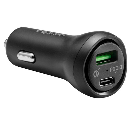 Spigen Steadiboost F31QC - Autonabíječka USB-C 27W PD a USB-A 18W QC3.0 (černá)