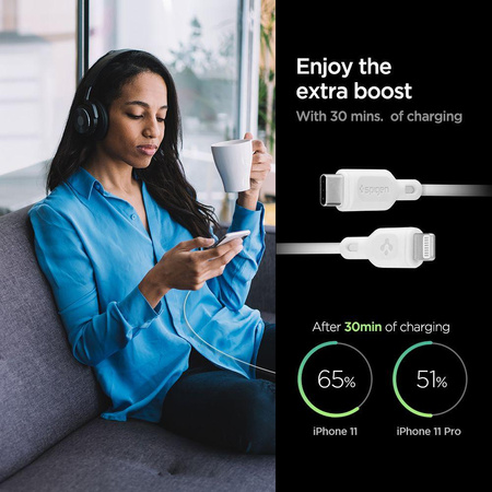 Spigen ArcStation - USB-C PD 20W síťová nabíječka + kabel USB-C na Lightning