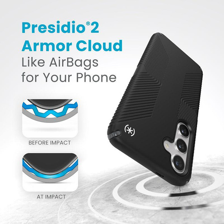 Speck Presidio2 Grip - pouzdro pro Samsung Galaxy S24+ (černé/šedé/bílé)