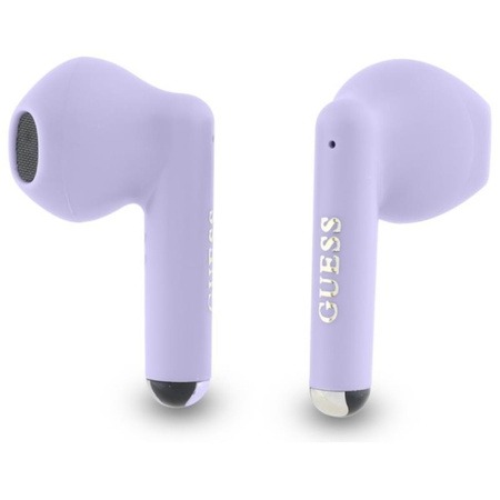 Guess Printed Classic Logo - TWS Bluetooth-Kopfhörer + Ladetasche (lila)