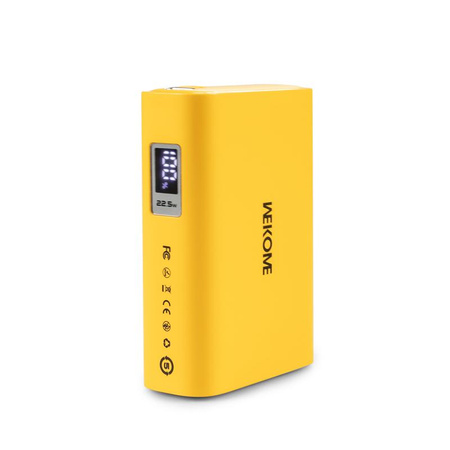 WEKOME WP-381 Tint Series - Power bank 10000 mAh szupergyors töltés USB-C PD 20W + USB-A QC3.0 22.5W (sárga)