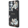 Guess Genarbtes gedrucktes Blumenmuster MagSafe - Hülle für Samsung Galaxy S25 Ultra (schwarz)
