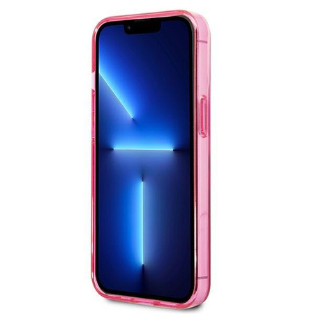 Karl Lagerfeld Gradient Ikonik Karl & Choupette - pouzdro pro iPhone 13 Pro (růžové)