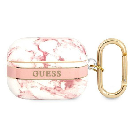 Guess Marble Strap - pouzdro pro Airpods Pro (růžové)