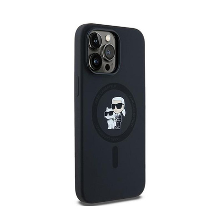 Karl Lagerfeld Silicone Karl & Choupette MagSafe - Hülle für iPhone 14 Pro Max (Schwarz)