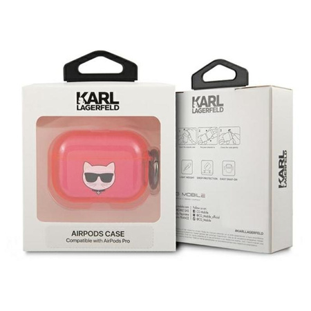 Karl Lagerfeld Choupette Head - Pouzdro Airpods Pro (fluo růžové)