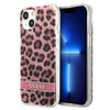 Guess Leopard Electro Stripe - pouzdro pro iPhone 13 (růžové)