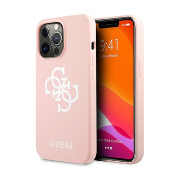 Guess Silicone 4G Big Logo - Coque iPhone 13 Pro Max (rose)